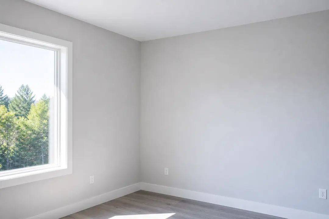 Finished drywalled room with crisp corners ready for paint